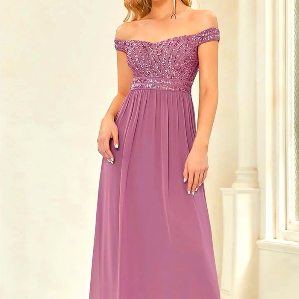 Ever Pretty Mauve Gown Sequin Mother of Bride NWT US12